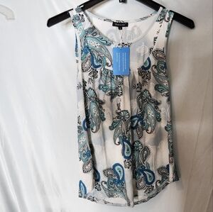 Beecarchil Paisley Sleeveless Tank Top Blouse